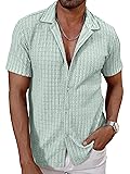 HOTake Men's Summer Beach Shirts Short Sleeve Old