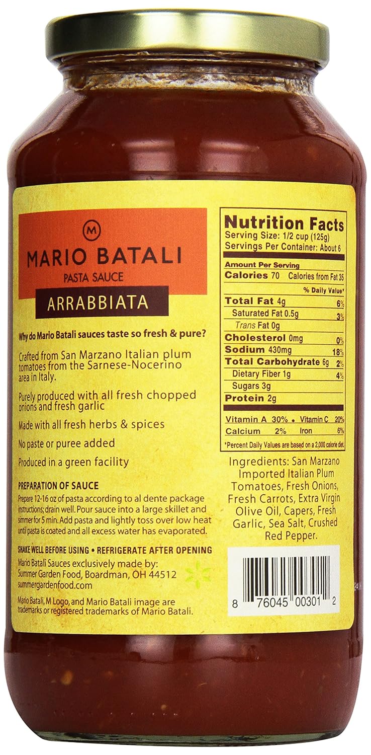 Mario Batali Marinara Sauce Nutrition Runners High Nutrition