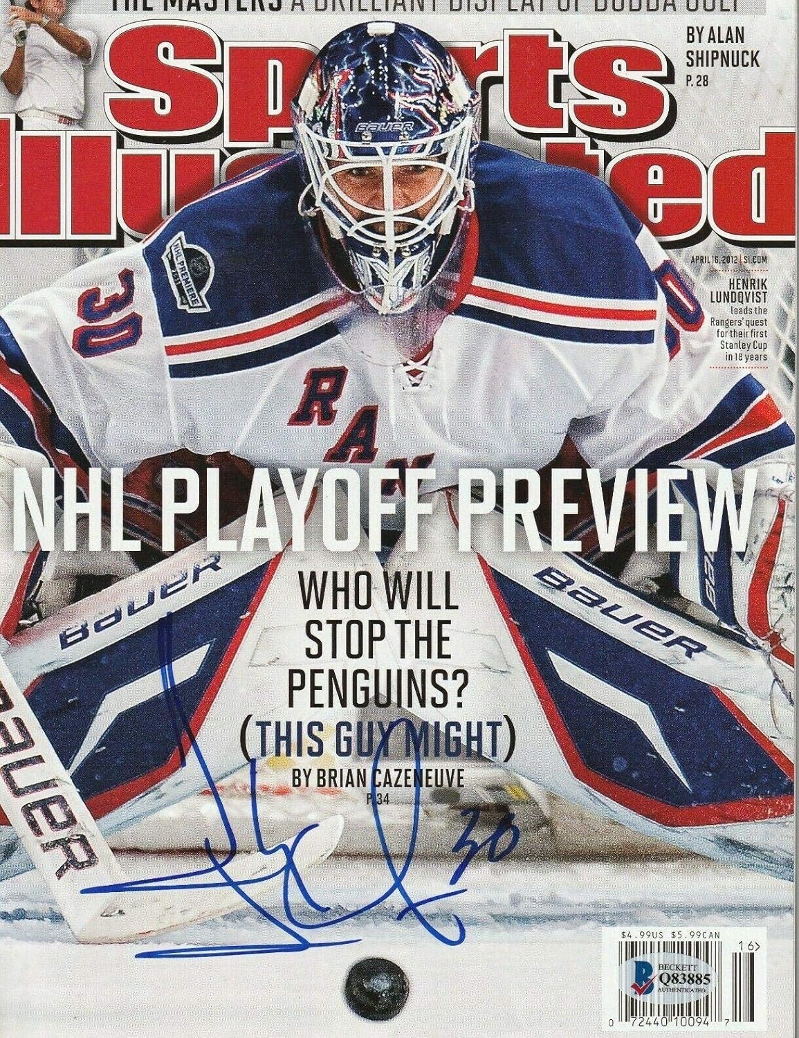 henrik lundqvist signed jersey