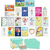 Hallmark Pack of 24 Handmade Assorted Boxed Greeting Cards, Watercolor-Birthday Cards, Baby Shower Cards, Wedding Cards, Sympathy Cards, Thinking of You Cards, Thank You Cards, Multicolor, 5EBN1002