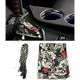 YAKEFLY Universal Shift Knob Cover, Japanese Element Gear Shifter Boot, Fabric Stitch Ancient Katana Shift Boot Dust Cover