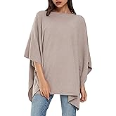PULI Women's Pullover Poncho Sweater Oversized Loose Fit Soft Shawl Wraps Fitting Baggy Tops for Fall Winter