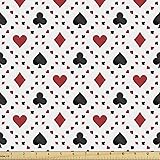 Ambesonne Casino Fabric by The Yard, Poker Cards