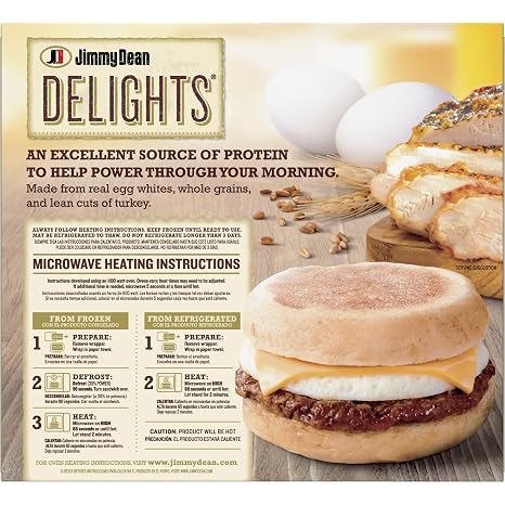 Jimmy dean delights, English muffin sandwiches, Turkey sausage, egg White&Cheese (077900502415)