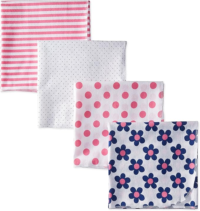 Gerber Baby 4 Pack Flannel Receiving Blankets Clothing