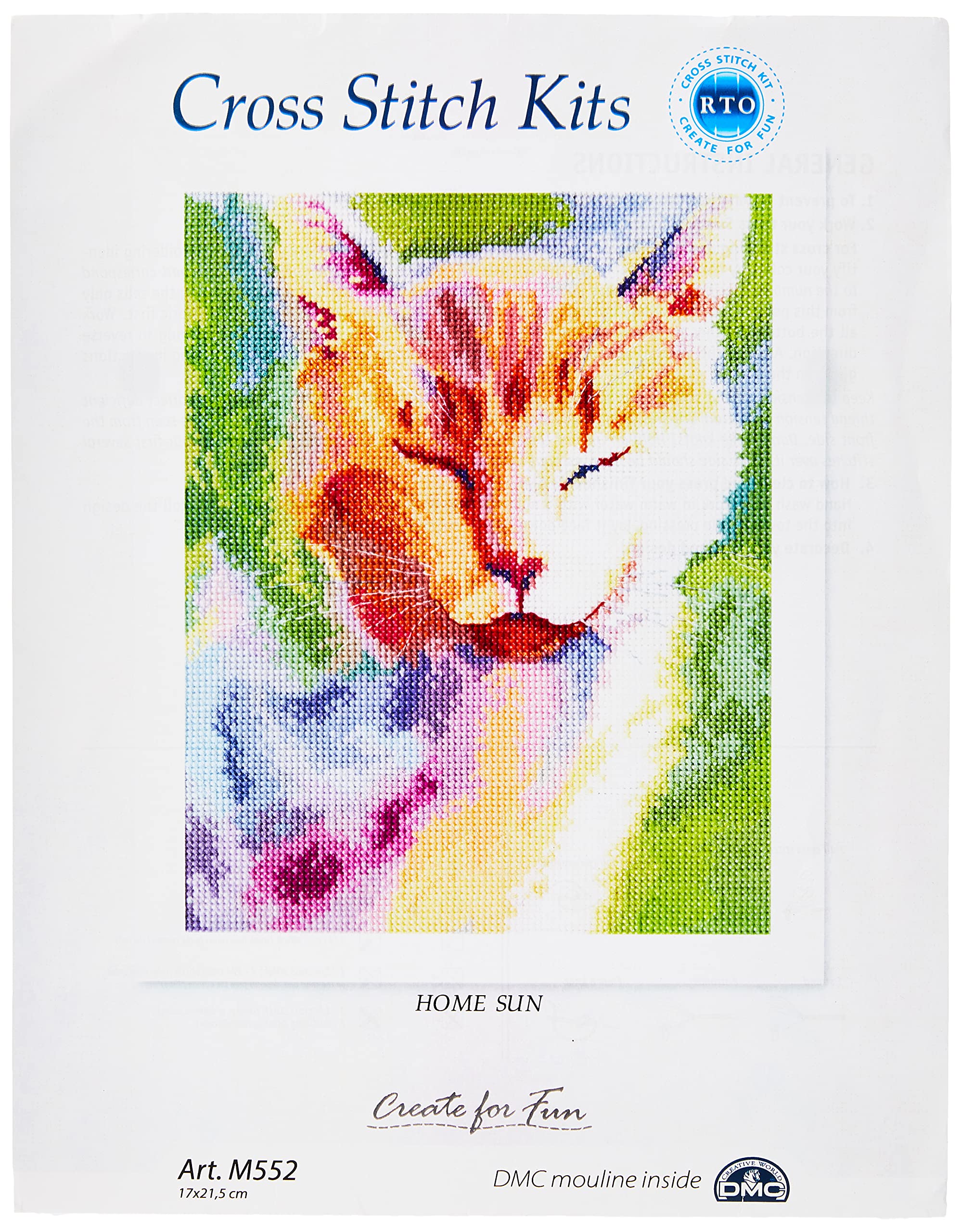 RTO Cross Stitch Kit, Cotton, Multicoloured, 17x21,5 cm
