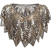 BABEYOND 1920s Shawl Wraps Sequin Beaded Evening Cape Bridal Shawl