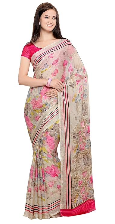 Polyester Georgette Saree with Blouse Piece