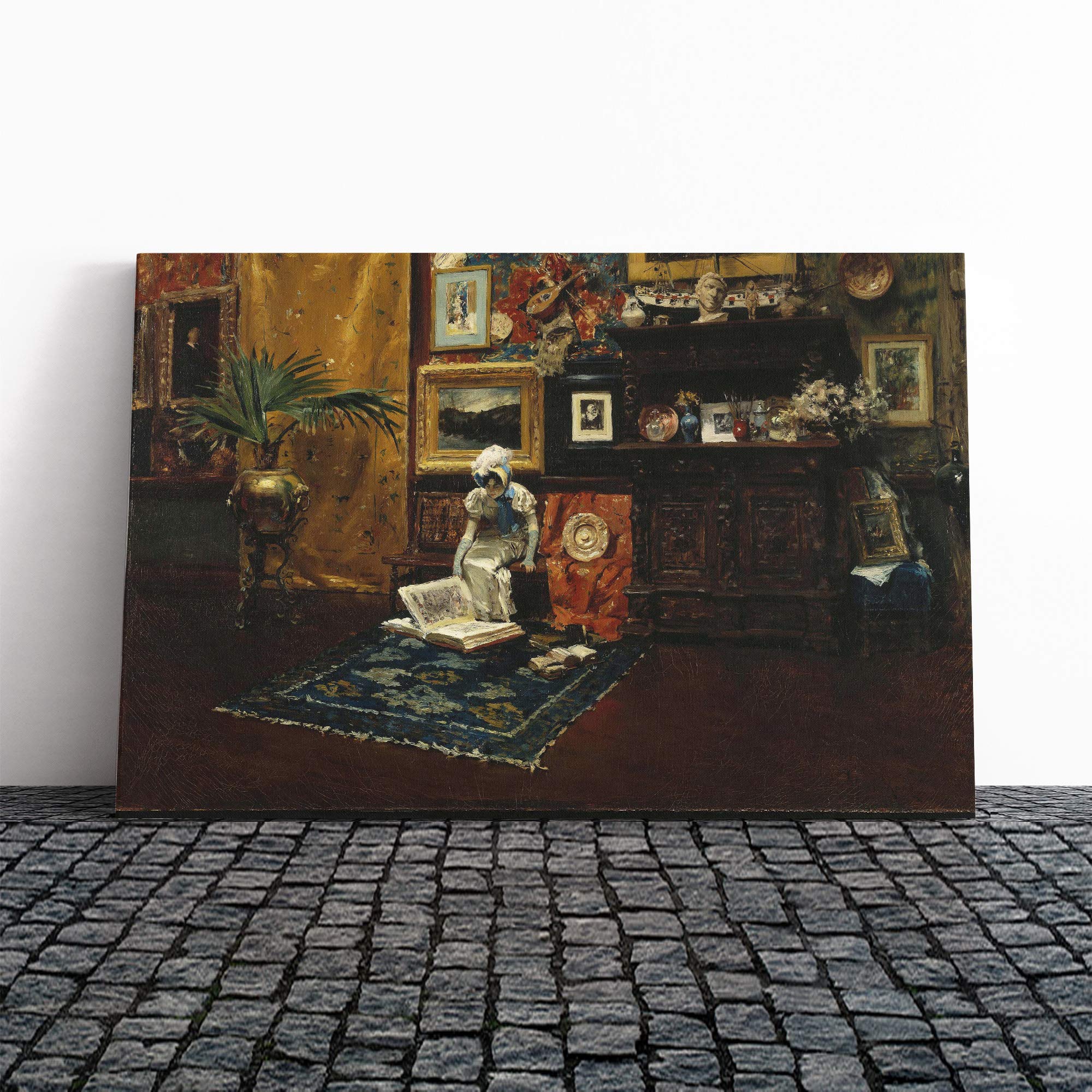 William Merritt Chase Studio Interior Canvas Print | Gallery Wrapped 30mm Frame Wall Art | 20x14 inches | Ready to Hang | Modern Picture | Living Room Bedroom Lounge Office