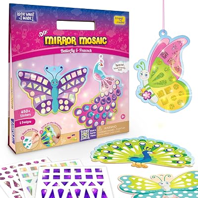 Imagimake Mirror Mosaic Butterfly & Peacock 450+ Foil Stickers Kit