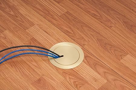 Arlington Flbr5420 Recessed Power And Data Round Floor Box Brass
