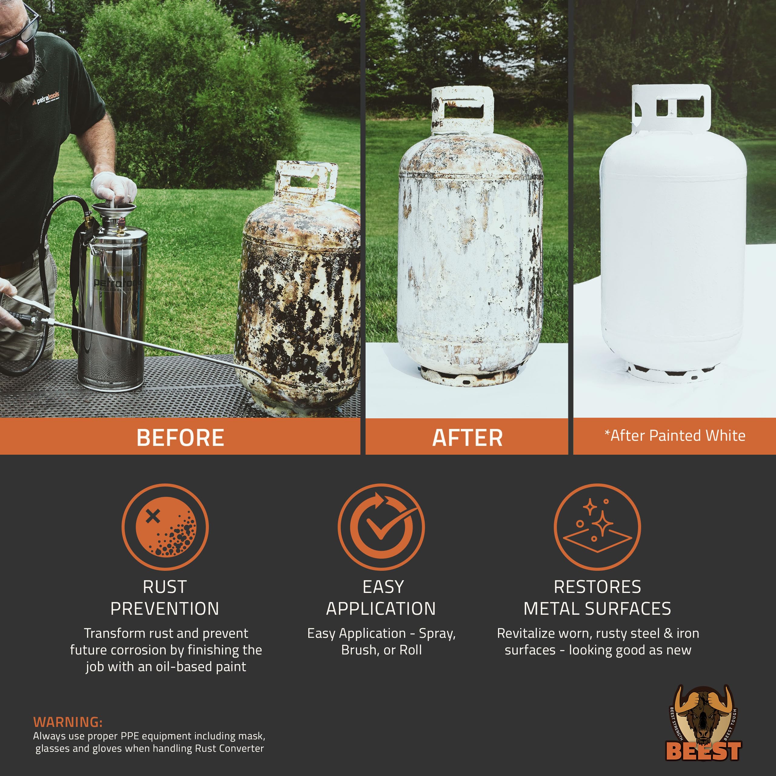 BEEST Rapid Rust Converter For Metal Professional Grade Rust