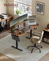 VASAGLE Electric Standing Desk 60x140 cm 72-120 cm 4 Memory Heights Rustic view 2