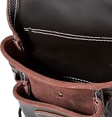 Rolson 68876 Oil Tan Single Leather Tool Pouch - 2 Pockets Hammer Loops view 5