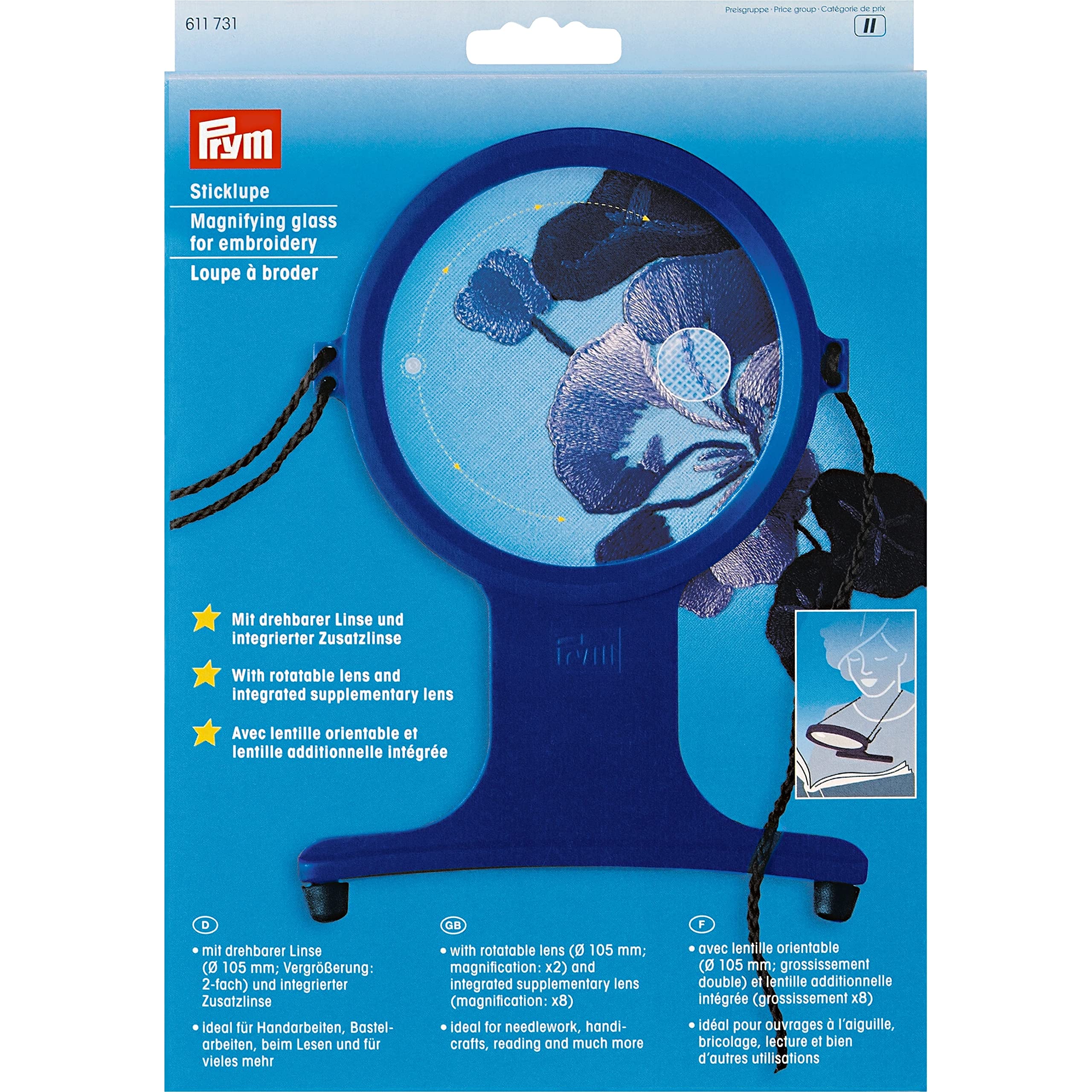 Prym - Prym Magnifying Glass for Embroidery with Cord - 1 Unit — image 1
