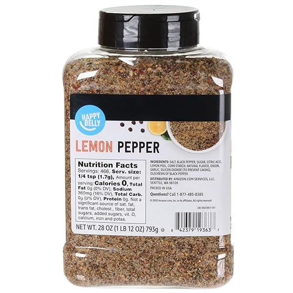 AMAZON BRAND – HAPPY BELLY LEMON PEPPER, 28...