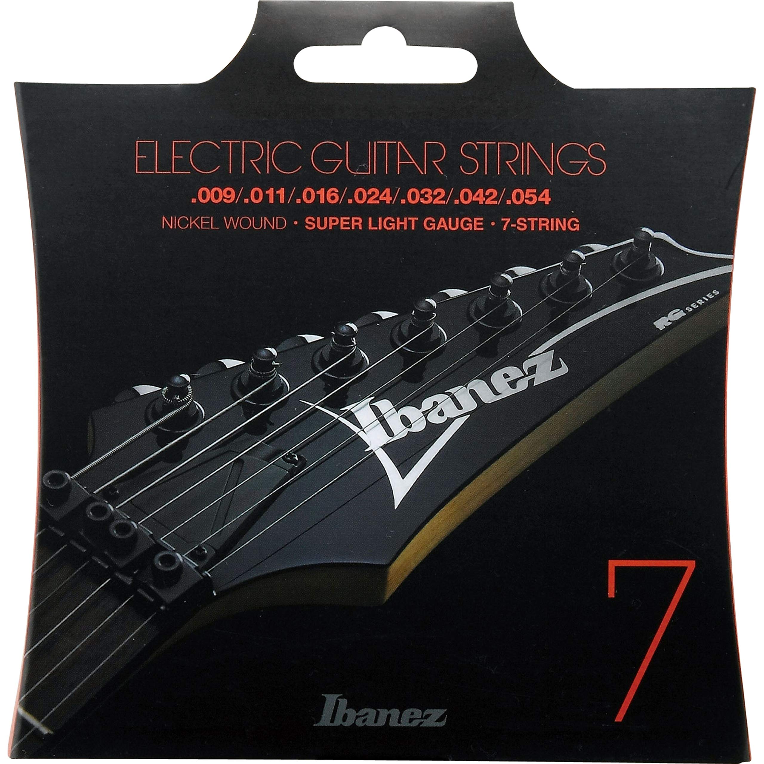 Ibanez IEGS7 7-String Electric Guitar Strings - Super Light Gauge, silver
