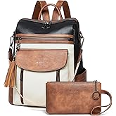 Shrrie Backpack Purse for Women Fashion Leather Backpack Purse Designer Travel Backpack Convertible Shoulder Bag with Wristlet