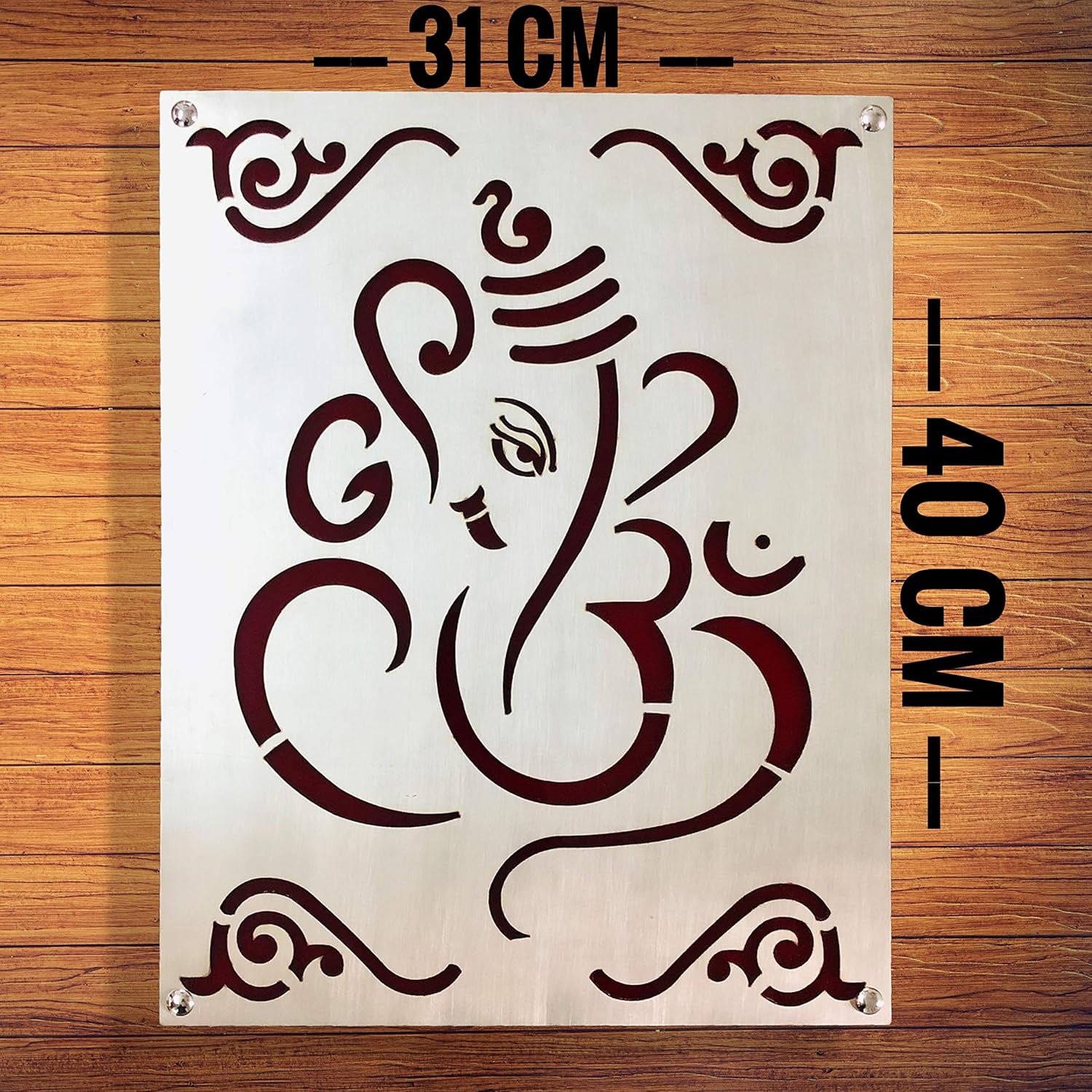 Buy Ironic Art Lord Ganesh Welcome Door Plate Acrylic Background Stainless Steel Metal Home Decor Online At Low Prices In India Amazon In