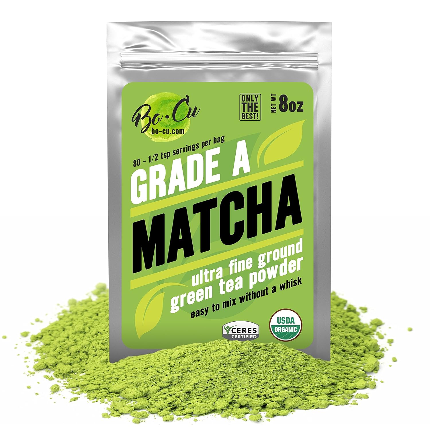 80 Servings, Best Organic Matcha Green Tea Powder for Drinking, Baking