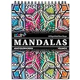 ColorIt Mandalas to Color Vol IX Adult Coloring Book | 50 mandala patterns for stress relief | Spiral bound | Thick paper | Perforated pages | Hardback cover | Ink blotter included