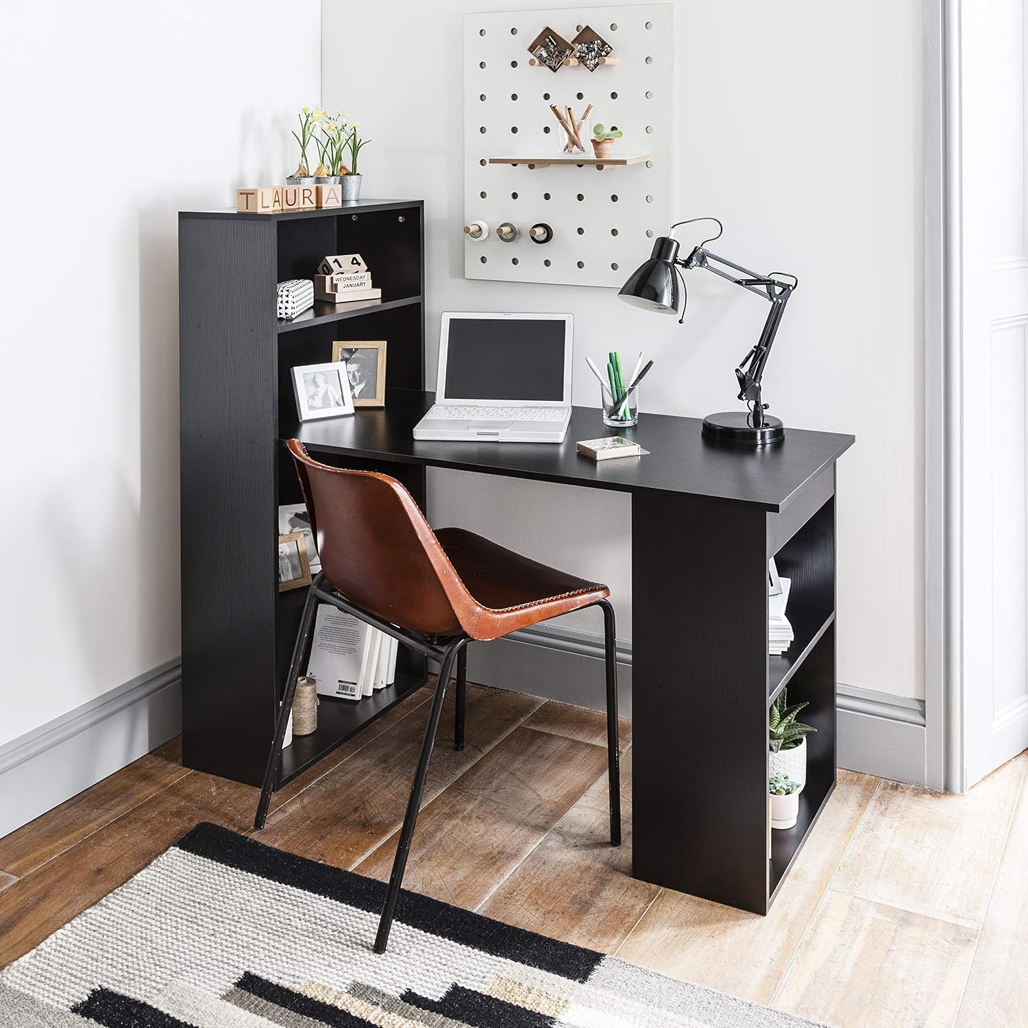 black home office desk