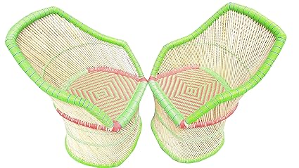 PatioStack Cane Handmade Outdoor Rattan & Wicker Sitting Chair Furniture Set for Garden / Terrace / Lawn / Balcony / Restaurant and Cafe [ 2 Chair, Size :18*18*34 ]