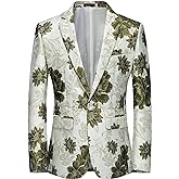 UNINUKOO Mens Blazer Floral Suit Jacket Notched Lapel Tuxedo Luxury Paisley Prom Casual Blazer for Men
