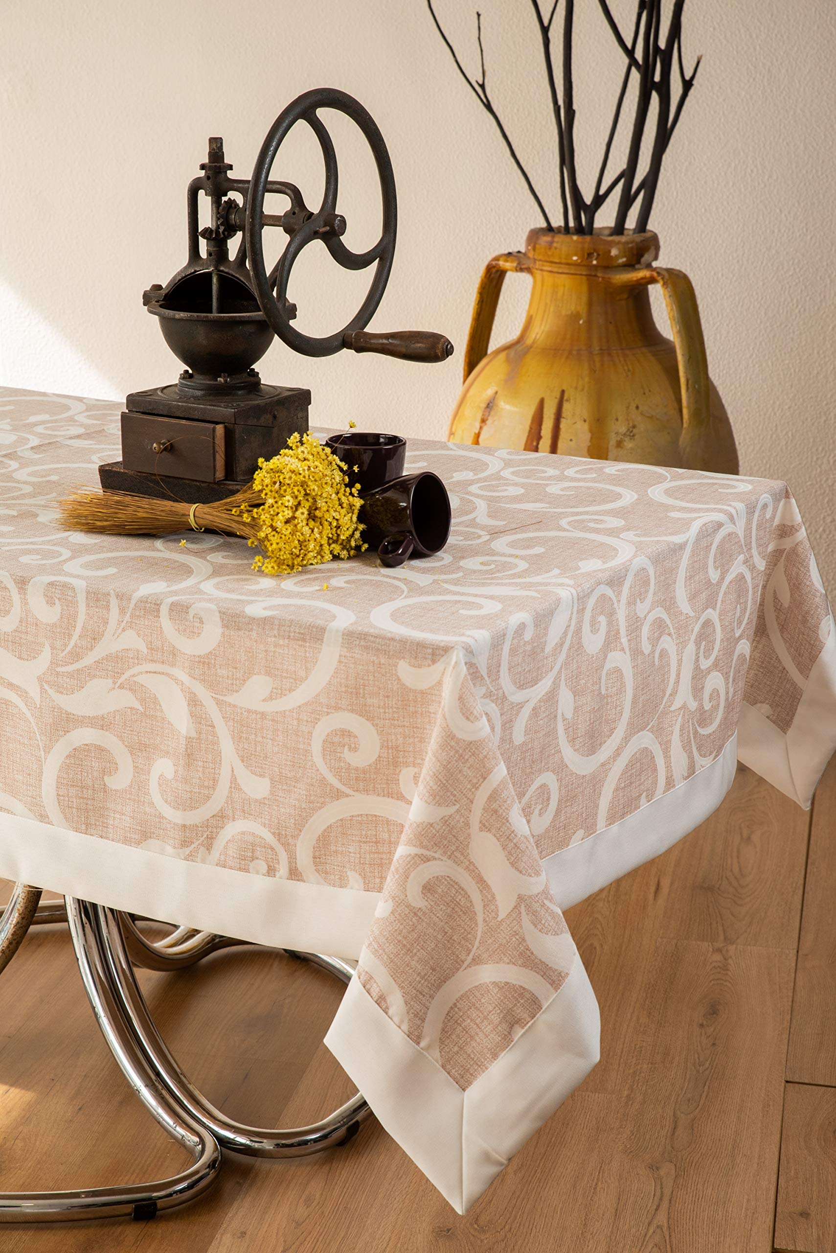 ESSE HOME - CONFESTYL - Stain-resistant tablecloth - Rectangular for 6 people - Cinzia 136 (140x180, 17-2)