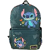 KBNL Classic Disney Lilo & Stitch Backpack with Laptop Compartment for School, Travel, and Work (Black), Multicolor, A22211-Lilo&Stitch