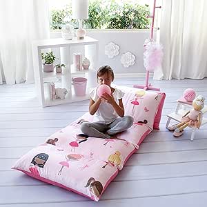 Amazon.com: Funda infantil de colchoneta para piso, se puede utilizar como  cama para la siesta, cama infantil portátil, colchón para fiestas de  pijamas, viajes o como una tumbona para leer o jugar