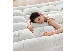 DOWNCOOL 3 Inch Memory Foam Mattress Topper Queen – Cooling Pillow Top Mattress Topper for Back Pain Relief, with Bamboo Viscose Air Layer, 1700 GSM Fill, Deep Pocket Fits 8–21 Inch