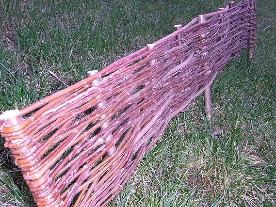 BIHL 10 x Beeteinfassung Weide Weidenzaun Beetumrandung 60 x 30 cm