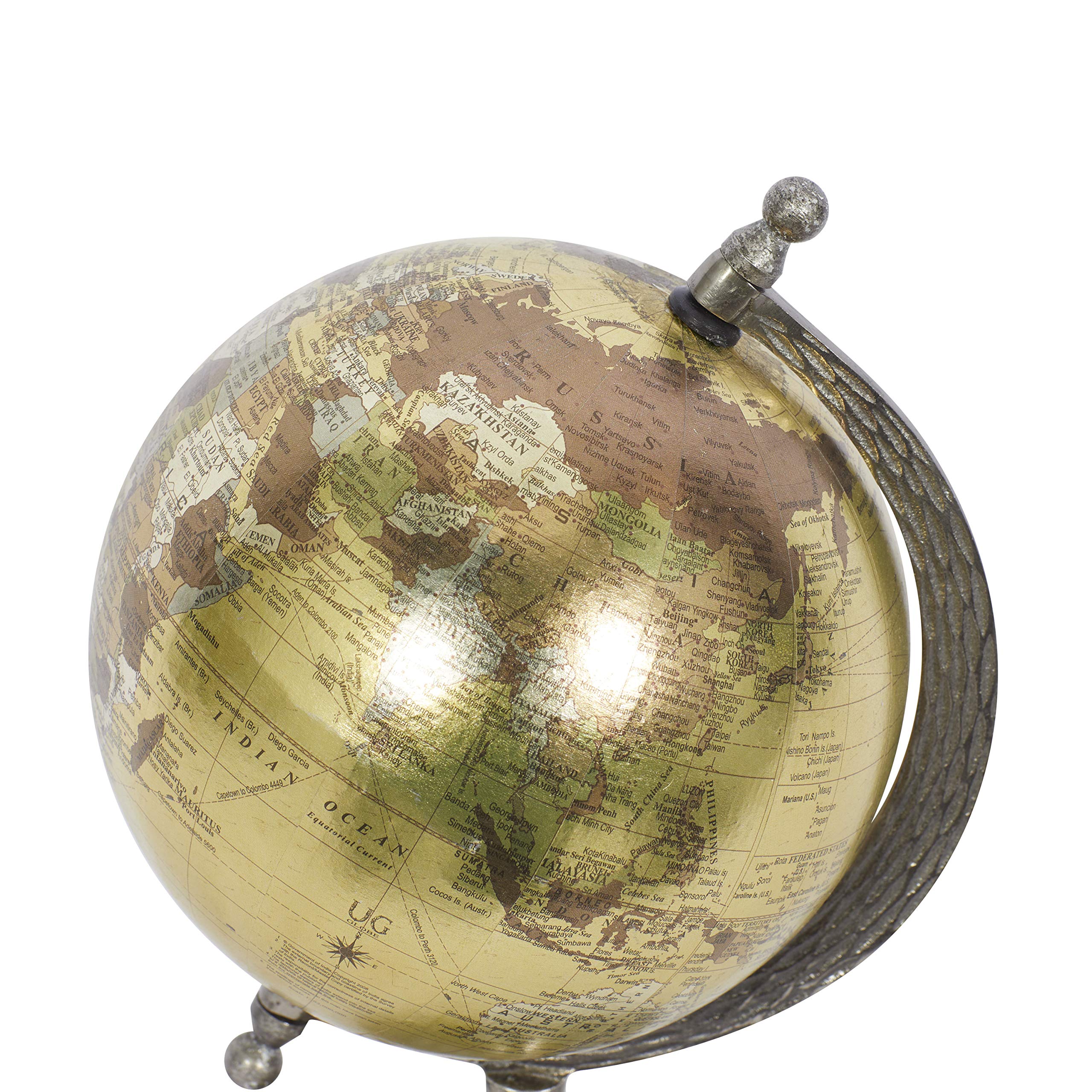 Deco 79 Aluminum Metal Globe, 7
