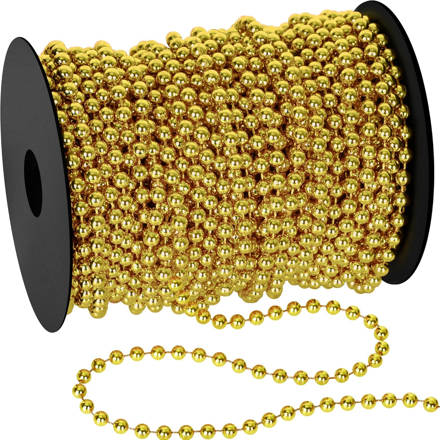 Wreaths, Garlands & Swags - 100 Feet Christmas Tree Beads Garland, Artificial Gold Pearl Garland for Christmas Tree, Plastic Hanging Pearl Strands Chain Decor, Faux Pearl String Bead Garland for Mantle Wreath Xmas Decor