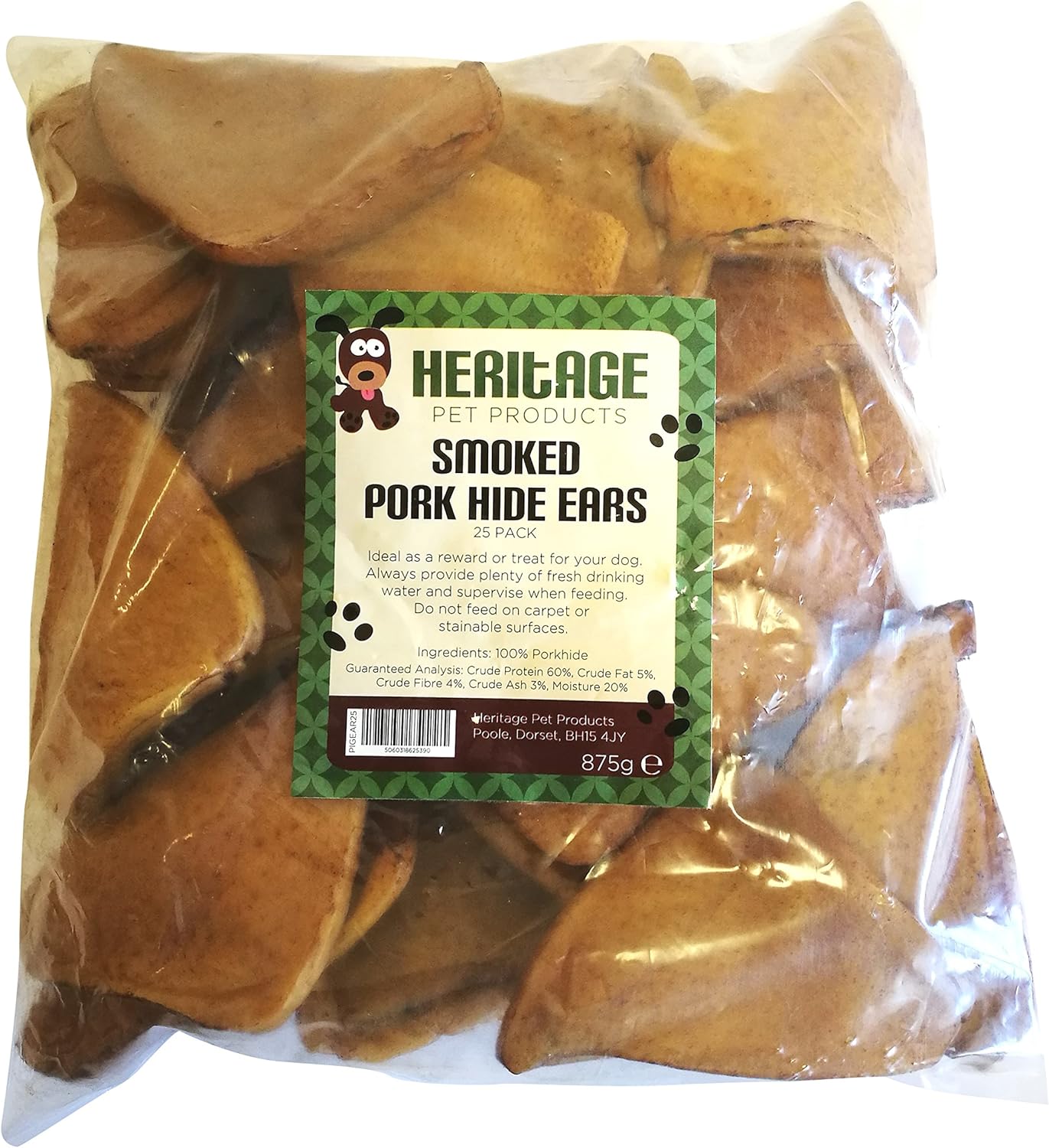 Heritage Pet Products Pigs Ears Dog Chews Smoked Pork Hide Treats Good