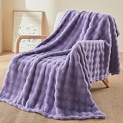 NEWCOSPLAY Twin Blanket for Couch Lavender Super