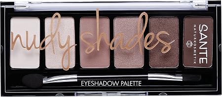 SANTE Eyeshadow Palette Nudy Shades – 6 Natürliche Lidschatten, Vegan & Plastikfrei