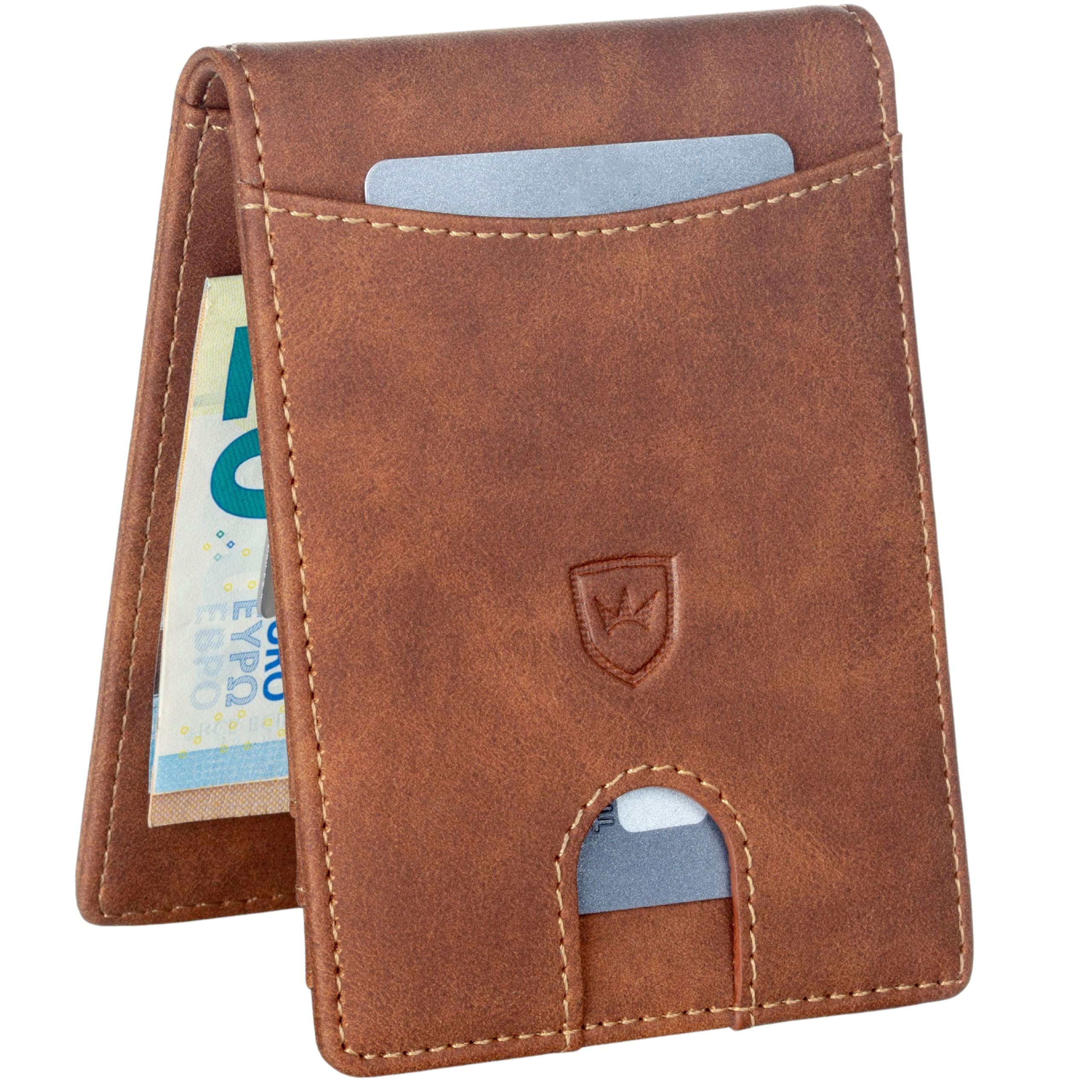 Kronenschein® Premium Men's Wallet with Clip Wallet Men's Wallet RFID Slim Wallet Credit Card Holder Card Case