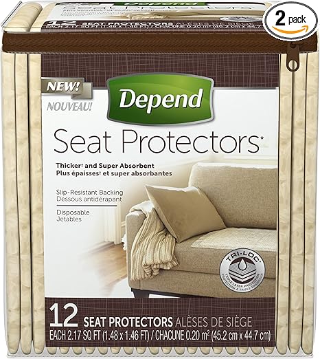 Amazon Com Depend Seat Protectors For Incontinence Protection 12 Count Pack Of 2 Health Personal Care