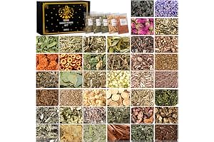 DREAMDAMOONNLY 40 Pack Witchcraft Supplies Herbs Kit - Dried Herbs and Flowers for Witch Beginners - Herb Set for Wicca, Altar Supplies, Pagan and Wiccan Rituals, Magic Spell, Candle and Soap Making