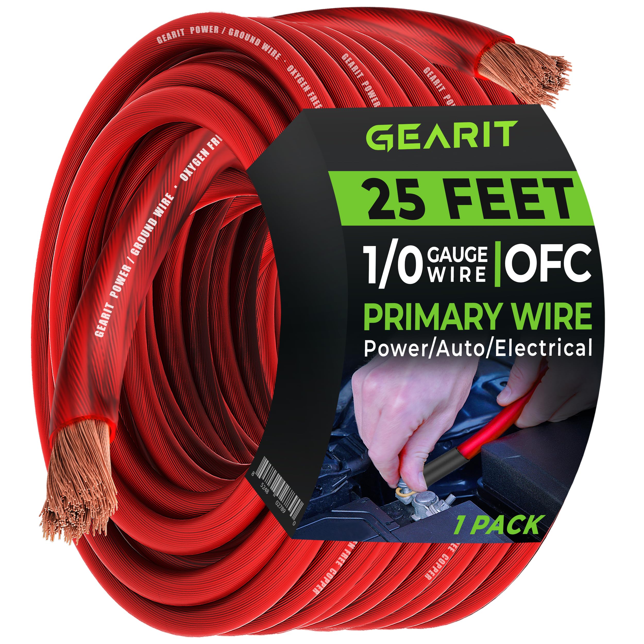 GearIT 1/0 Gauge Wire Oxygen Free Copper OFC