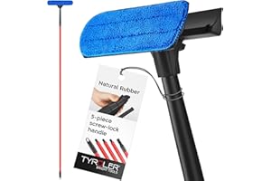 Tyroler 2-in-1 High Window Cleaning Tool | Window Squeegee Extendable with 30-205CM 5 Part Handle | Perfect Window Cleaning &