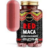 Maju Superfoods Organic Red Maca Root Capsules 120ct - Women Focused Curve Enhancement Nutrition Booster Pills, Gain for Thighs, Powder in Pill Supplement
