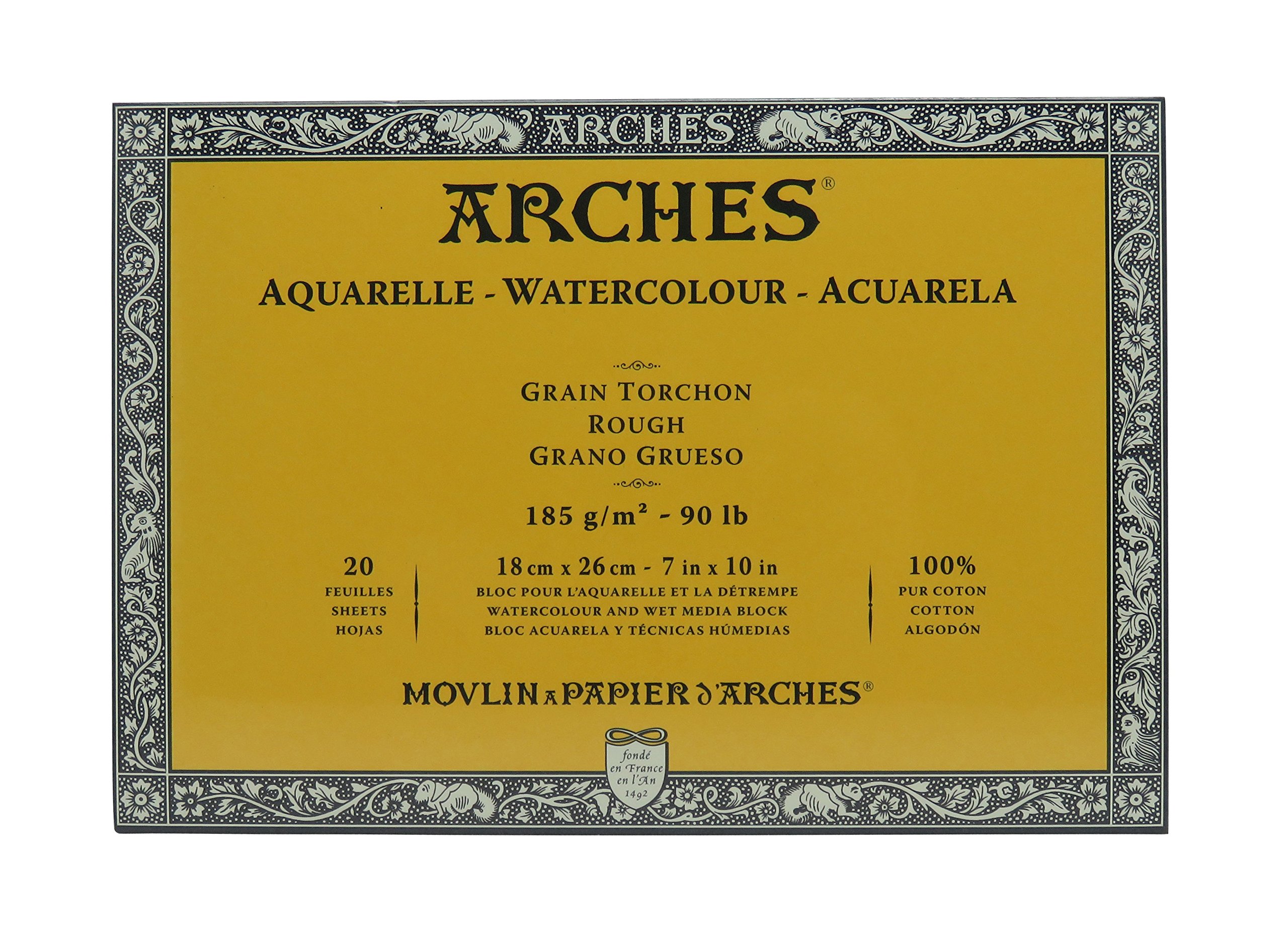 Unbekannt Arches Aquarelle Watercolour Paper on a Roll, Wood, White, Block 20 Blatt - 18 x 26cm