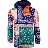 SCREENSHOTBRAND-S51011 Hip-Hop Hooded Water Resistant Windbreaker - Outdoor Lightweight Bandana Pullover Jacket-Purple-Small