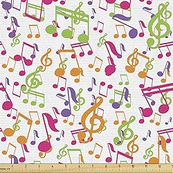 Ambesonne Music Fabric by The Yard, Inspirational