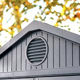 Keter Darwin 6x8ft Apex Grey Garden Shed Evotech+ Wood Look Double Door All view 5