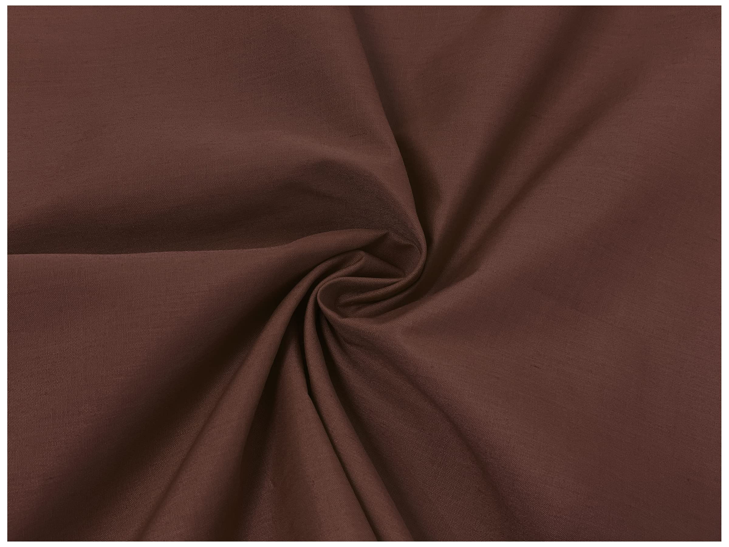 Brown Plain Polycotton Fabric Material Poly Cotton Dress Craft Material 45" Wide - Pre Cut Sizes 500cm x 114cm (197" x 45")