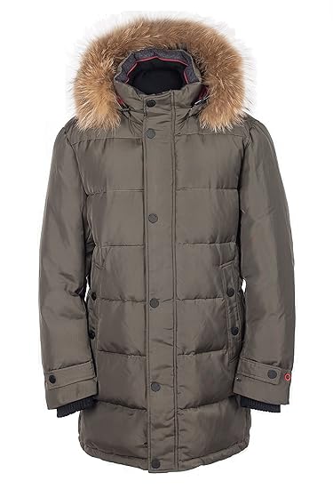 Snowimage Man VH752 Herrenjacke mit Echtfell Kapuze Winterparka (92 cm lang) lang Outdoor mantel realfur man padded jacket co